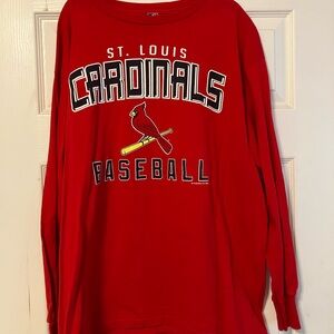 St. Louis Cardinals Long Sleeve Shirt Red MLB Genuine Merchandise Mens Large